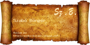 Szabó Böngér névjegykártya